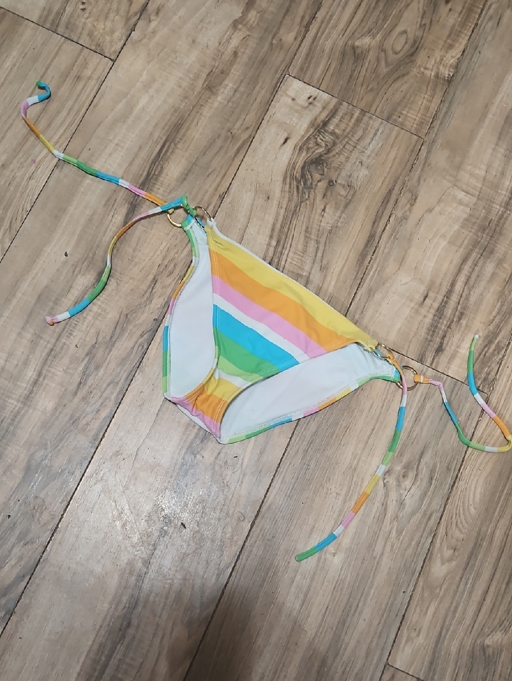 Roxy Striped Rainbow Tie-Side Bikini Bottom